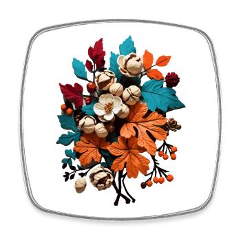 Autumn Flowers - Square fridge magnet - white - Front