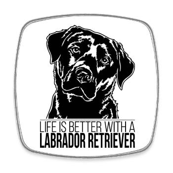 La vie de Labrador Retriever est meilleure Chiens Wilsigns - Magnet carré - blanc - Devant