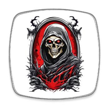 Grim Reaper Skull - Square fridge magnet - white - Front