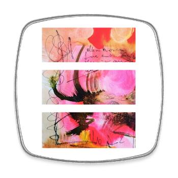 Art abstrait dans les tons roses et noirs - Magnet carré - blanc - Devant