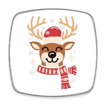 Winter Reindeer Cheer - Square fridge magnet - white - Front