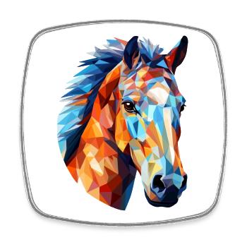 Horse Polygon Horse Head Horses - Square fridge magnet - white - Front