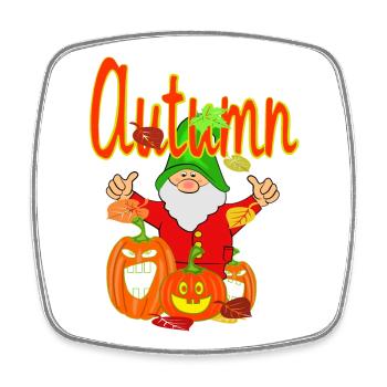 Magie du jardin avec des citrouilles en automne - Magnet carré - blanc - Devant