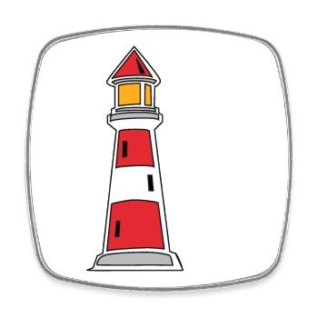 Phare Lac Côte Mer du Nord Signal Nautique - Magnet carré - blanc - Devant