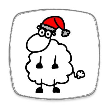 Mouton Noël 2 - Magnet carré - blanc - Devant