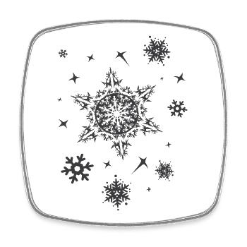 xmas Sterne Eiskristalle Symbol Weihnachten Schnee - Viereckiger Kühlschrankmagnet - Weiß - Vorne