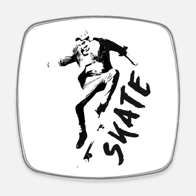 SKATE TSHIRT 2024 - Square fridge magnet - white