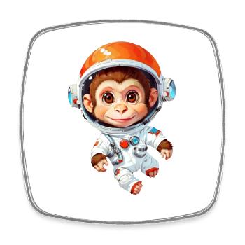 Space Monkey - Square fridge magnet - white - Front