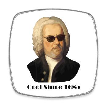 Johann Sebastian Bach – Cool mit Sonnenbrille und - Viereckiger Kühlschrankmagnet - Weiß - Vorne