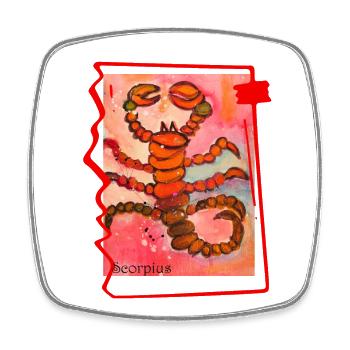 Skorpion Aquarell Illustration Lebendige Farben - Viereckiger Kühlschrankmagnet - Weiß - Vorne