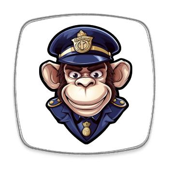 Monkey Policewoman - Square fridge magnet - white - Front