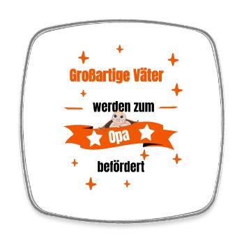 Opa - großartiger Vater - Viereckiger Kühlschrankmagnet - Weiß - Vorne
