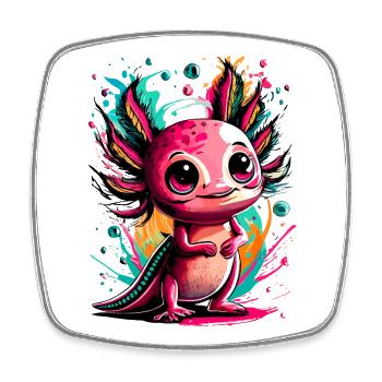 Axolotl Colorful - Axolotl Amphibian - Amphibian Colorful - Square fridge magnet - white - Front