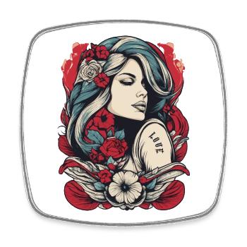 Flower Woman - Square fridge magnet - white - Front