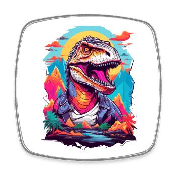 Tyrannosaure Rex - Magnet carré - blanc - Devant