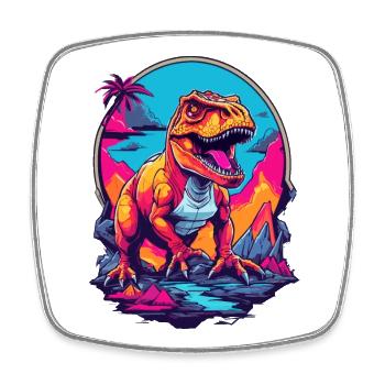 Tyrannosaurus Rex - Viereckiger Kühlschrankmagnet - Weiß - Vorne