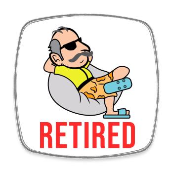 Leisure senior saying retirement pensioner pension - Square fridge magnet - white - Front