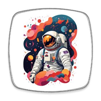 Astronaut - Viereckiger Kühlschrankmagnet - Weiß - Vorne