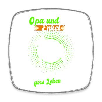 Opa und Enkel Freunde - Viereckiger Kühlschrankmagnet - Weiß - Vorne