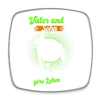 Vater und Sohn Freunde - Viereckiger Kühlschrankmagnet - Weiß - Vorne