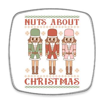 Hässlicher Weihnachtspullover - Viereckiger Kühlschrankmagnet - Weiß - Vorne