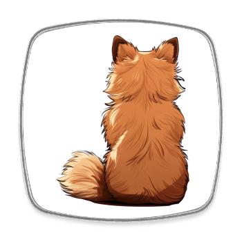 Pomeranian - Square fridge magnet - white - Front