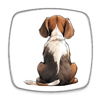 Beagle - Viereckiger Kühlschrankmagnet - Weiß - Vorne