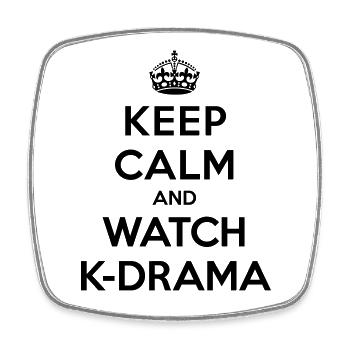 Keep calm and watch k-drama - Viereckiger Kühlschrankmagnet - Weiß - Vorne