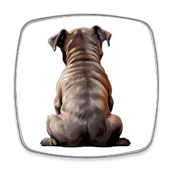 Staffordshire Bull Terrier - Square fridge magnet - white - Front