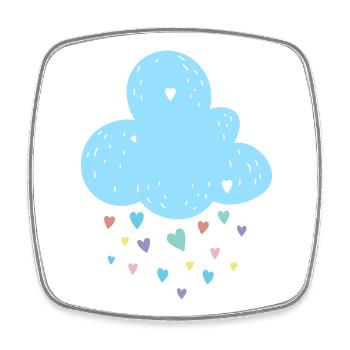 Pastel Cloud Hearts Shower - Square fridge magnet - white - Front
