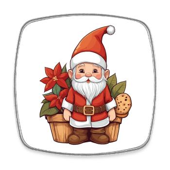 Weihnachts Wichtel - Viereckiger Kühlschrankmagnet - Weiß - Vorne