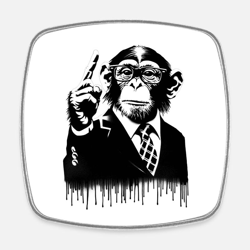 Lehrer. Monkey Life Affenleben - Viereckiger Kühlschrankmagnet - Weiß