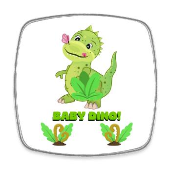 Cute Baby Dinosaur Fantasy Illustration - Square fridge magnet - white - Front