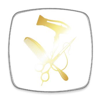 coiffeur, coiffeuse, salon de coiffure - Magnet carré - blanc - Devant