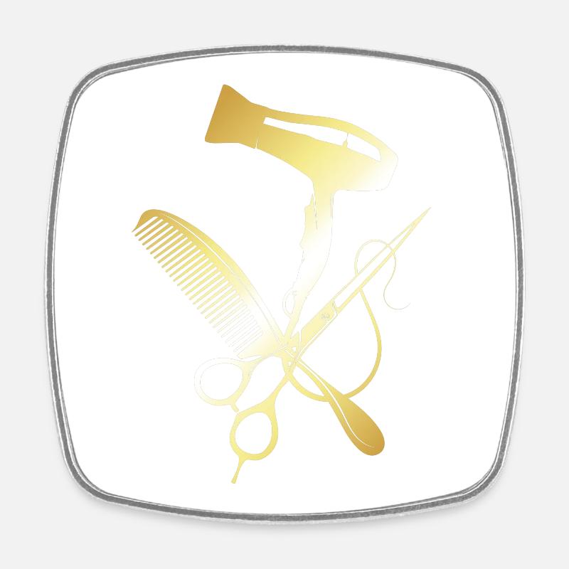 coiffeur, coiffeuse, salon de coiffure - Magnet carré - blanc