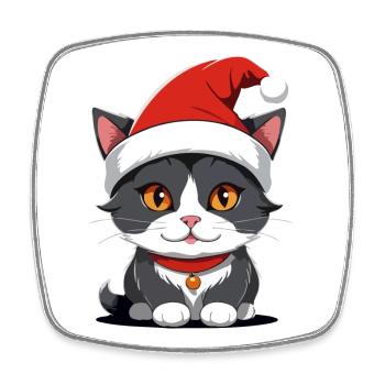 Cat Christmas - Square fridge magnet - white - Front