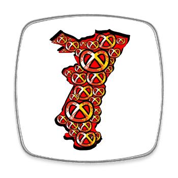 Alsace region Pretzel Blason - Square fridge magnet - white - Front