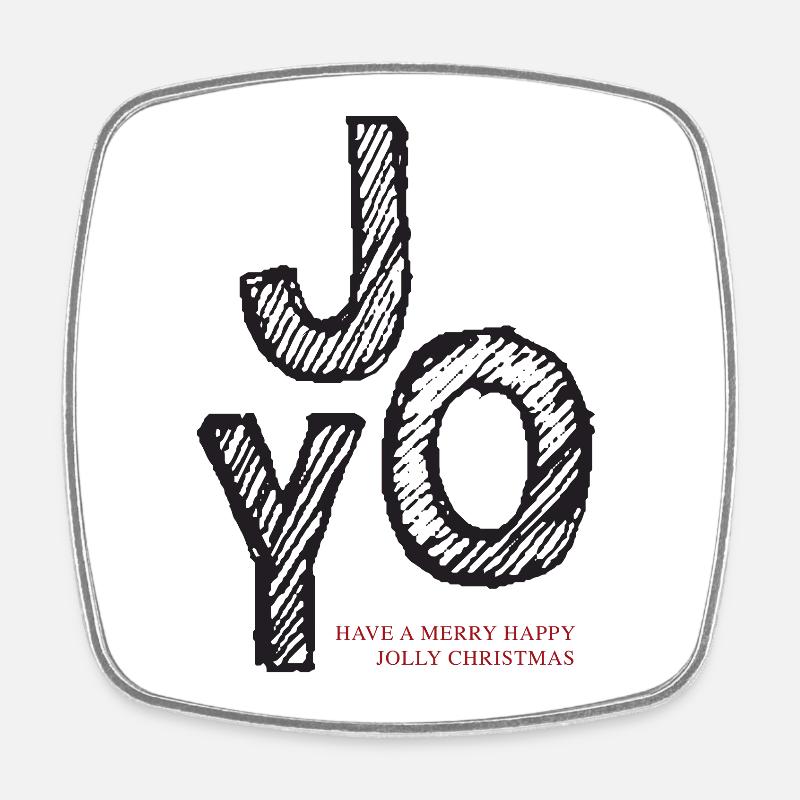 JOY Weihnachtsfreude Schriftzug - Viereckiger Kühlschrankmagnet - Weiß