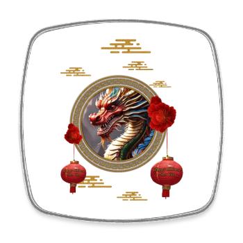 Happy New Year of the Chinese Dragon - Square fridge magnet - white - Front