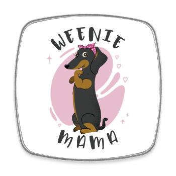 Weenie Mama Dachshund - Square fridge magnet - white - Front