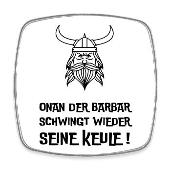 Onan der Barbar - Viereckiger Kühlschrankmagnet - Weiß - Vorne