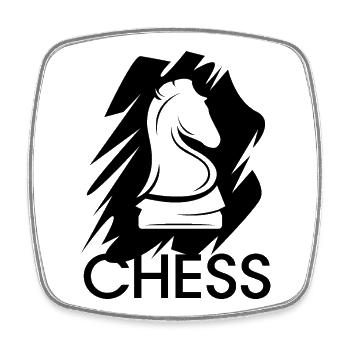 Schach Pferd Symbol Logo chess Pinselstrich icon - Viereckiger Kühlschrankmagnet - Weiß - Vorne