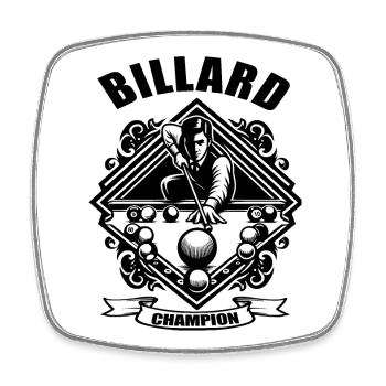 BILLARD - Magnet carré - blanc - Devant