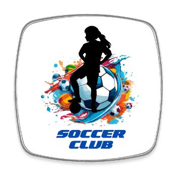 Vibrant Soccer Club Splash Design - Square fridge magnet - white - Front
