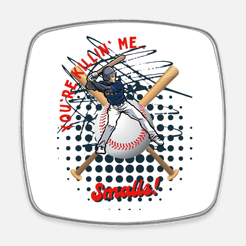 Frappeur de baseball avec texte ludique - Magnet carré - blanc