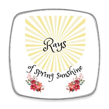 Spring | Spring | Sunbeams | Sun - Square fridge magnet - white - Front