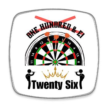 26 is the new 180 - Steel Darts - Square fridge magnet - white - Front