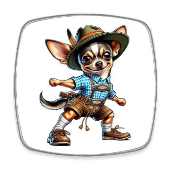 Chihuahuas Hund Bayern - Viereckiger Kühlschrankmagnet - Weiß - Vorne