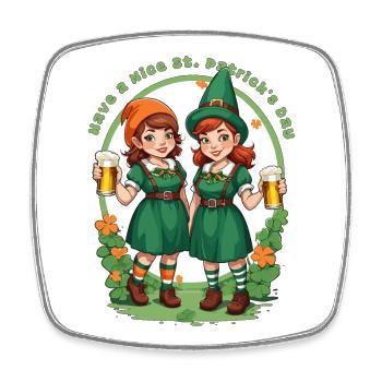 Have a happy St. Patrick's Day - Square fridge magnet - white - Front