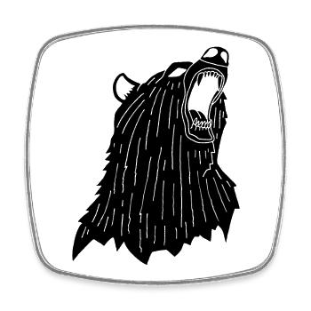 Angry Black Bear - Square fridge magnet - white - Front